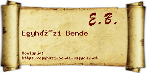 Egyházi Bende névjegykártya